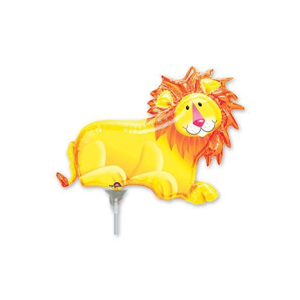 Lion avec coupelle et tige ballon mylar