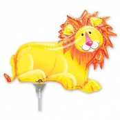 Lion avec coupelle et tige ballon mylar