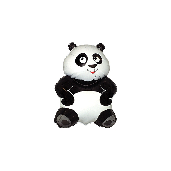 Panda avec coupelle et tige ballon mylar