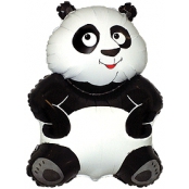 Panda avec coupelle et tige ballon mylar