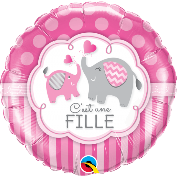 C'est une fille elephant ballon foil 45 cm