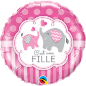 C'est une fille elephant ballon foil 45 cm