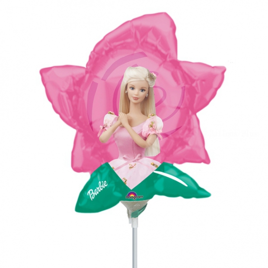 ° Barbie fleur ballons mini mylar air vendu non gonflé avec tige