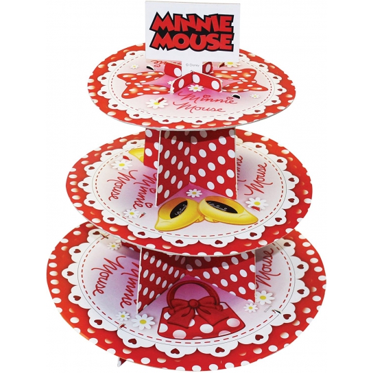 Présentoir à gâteaux 3 niveaux Minnie Mouse Rouge Présentoir à gâteaux 3 niveaux Minnie Mouse Rouge