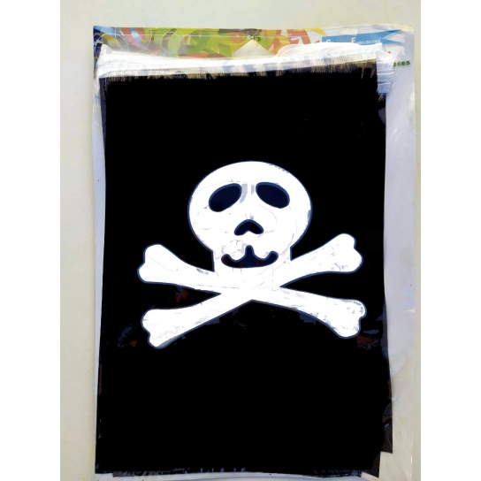 1 Guirlande fanions pirate tête de mort 5 m 10 pavillons 30*21cm 1 Guirlande fanions pirate tête de mort 5 m 10 pavillons 30*21cm