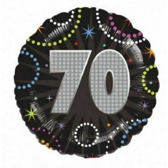 70 anniversaire time to party holographique ballon mylar