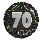 70 anniversaire time to party holographique ballon mylar