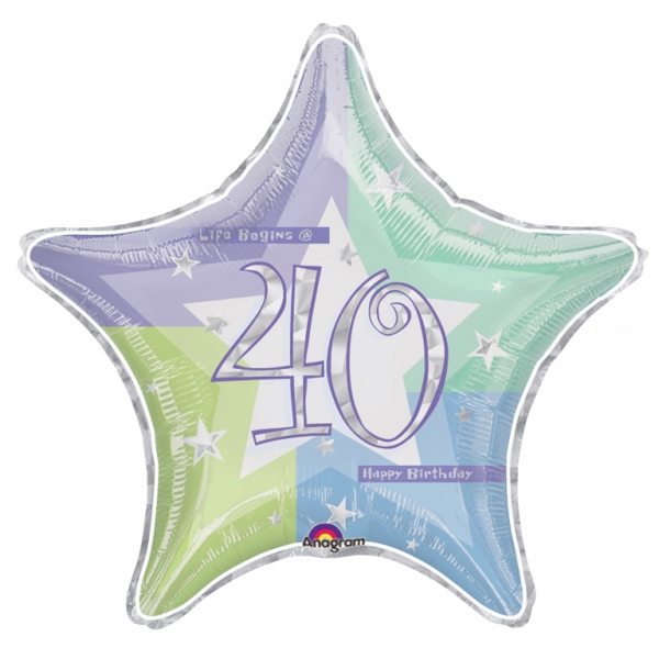 40 anniversaire holographique ballon mylar