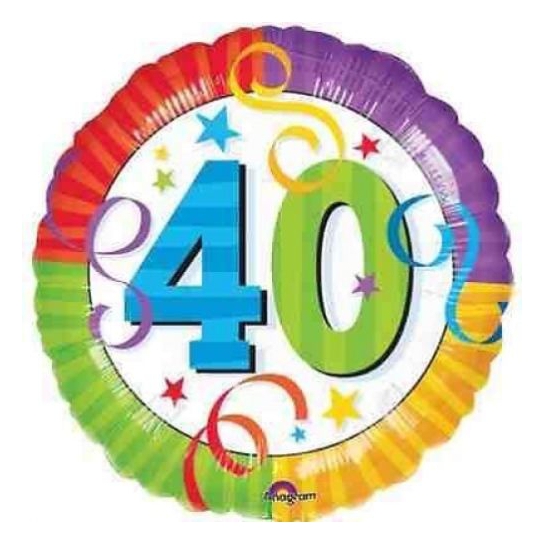 40 em anniversaire cotillons Ballon métal 45 cm