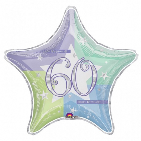 60 anniversaire holographique ballon mylar 50cm