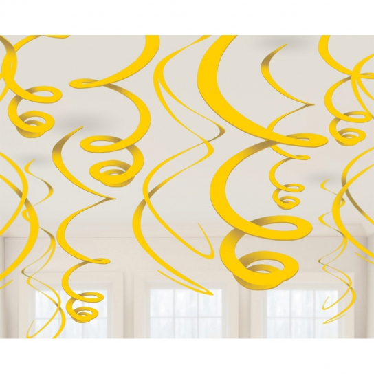 12 suspensions tourbillonnantes jaune 55.88cm 12 suspensions tourbillonnantes jaune 55.88cm