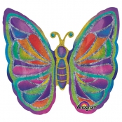 Papillons holographique ballon mylar 64*64cm