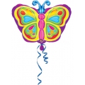 Papillons ballon mylar 45cm à plat