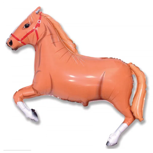 cheval marron clair mylar 70 cm
