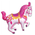 Cheval de manège rose forme longueur 70 cm