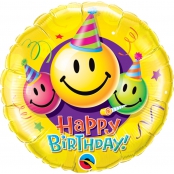 Smile Happy Birthday qualatex 45 cm à plat