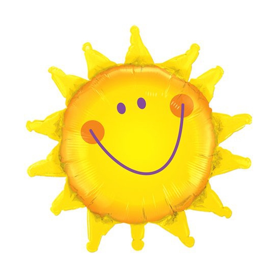 Soleil smile qualatex 89 cm de diamètre