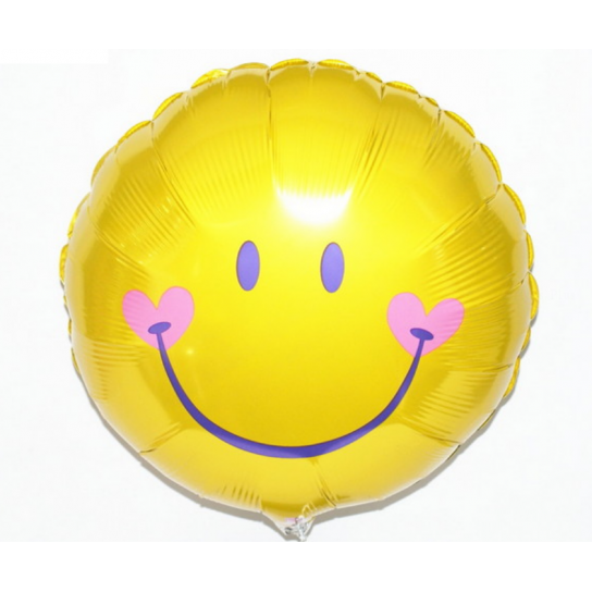 smyle jaune Ballon métal 45 cm