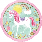 Licorne ballon mylar rond 45cm