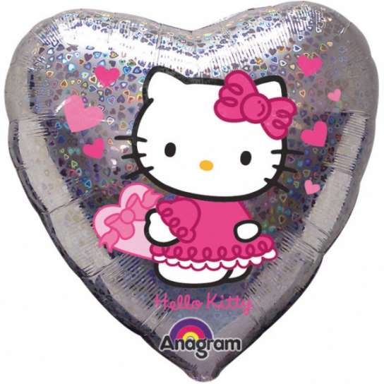 Hello Kitty ballon holographique coeur 45 cm