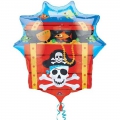 Coffre pirate ballon mylar 63 *71cm non gonflé