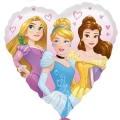 Les princesses Disney coeur 2 faces ballon 45cm