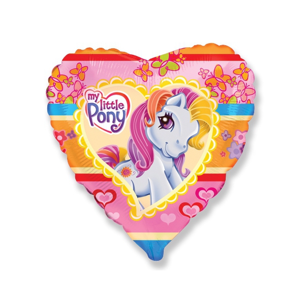 Petit poney ballon métal coeur