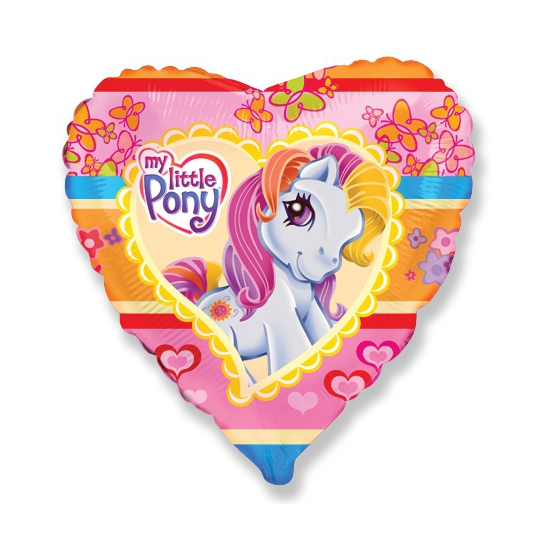 Petit poney ballon métal coeur