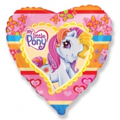 Petit poney ballon métal coeur