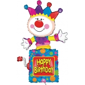 ° clown boite musical happy birthday 105 cm