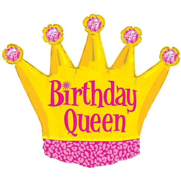 ° BALLON BIRTHDAY QUEEN FORME COURONNE 91CM