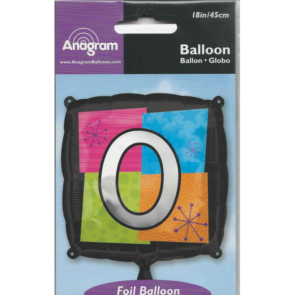 Chiffre 0 ballon mylar 45 cm