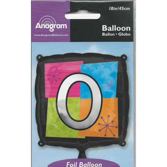 Chiffre 0 ballon mylar 45 cm