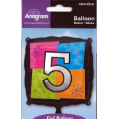 Chiffre 5 ballon mylar 45 cm