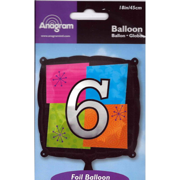 Ballon Mylar Noir Chiffre 6