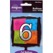 Chiffre 6 ballon mylar 45 cm