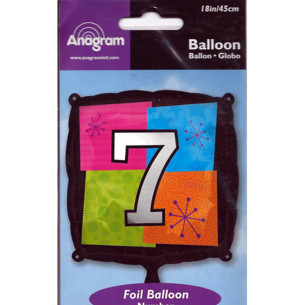 Chiffre 7 ballon mylar 45 cm