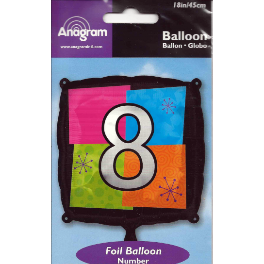 Chiffre 8 ballon mylar 45 cm