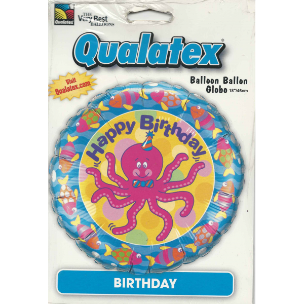 ° Pieuvre Smile Happy Birthday qualatex 45 cm