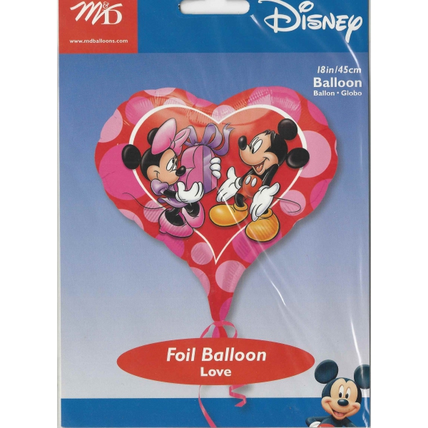 Minnie et mickey love Coeur mylar 45 cm