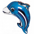 ballon petit dauphin bleu mylar 63 cm