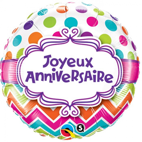 ° joyeux anniversaire ballon métal qualatex 45 cm