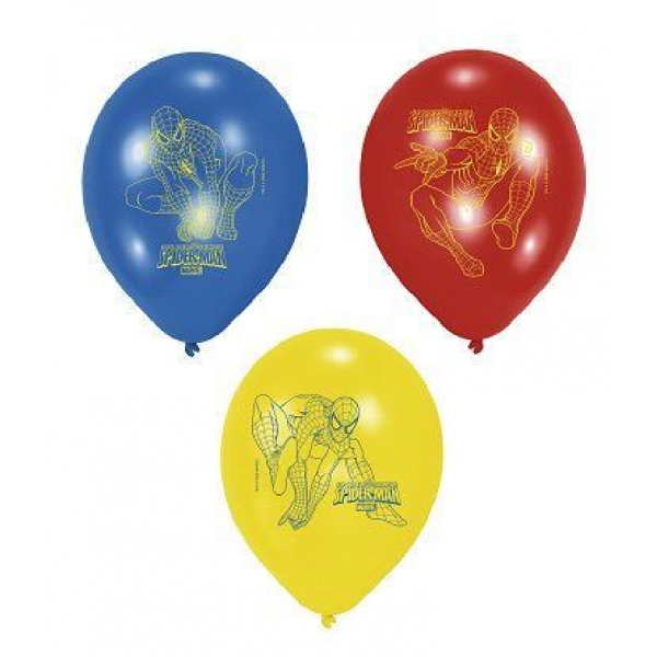 6 ballons spiderman 23 cm imprimé 1 face