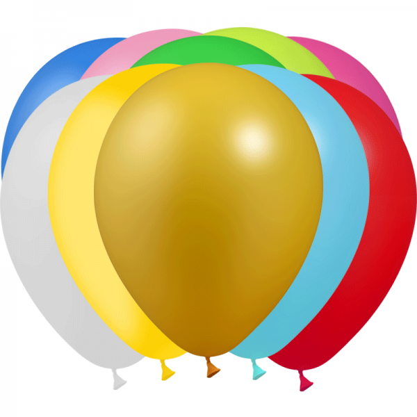 50 ballons multicolore métal 28 cm