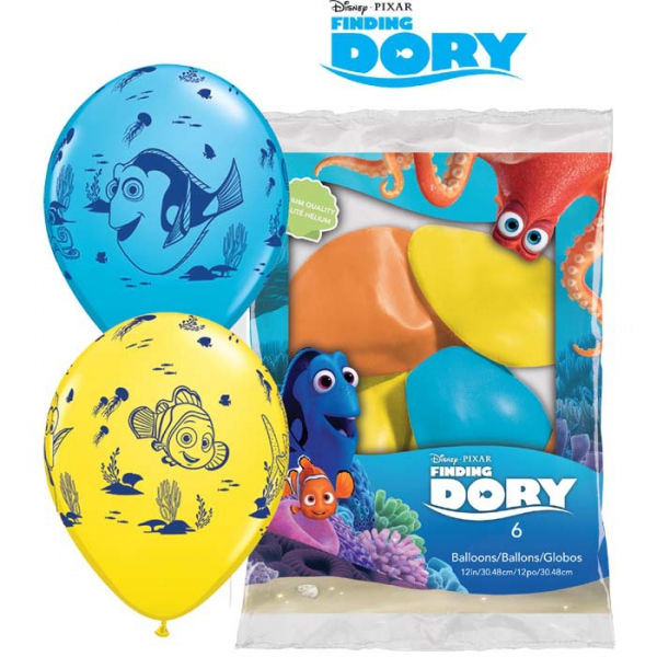 6 ballons Dory et amis qualatex 30 cm