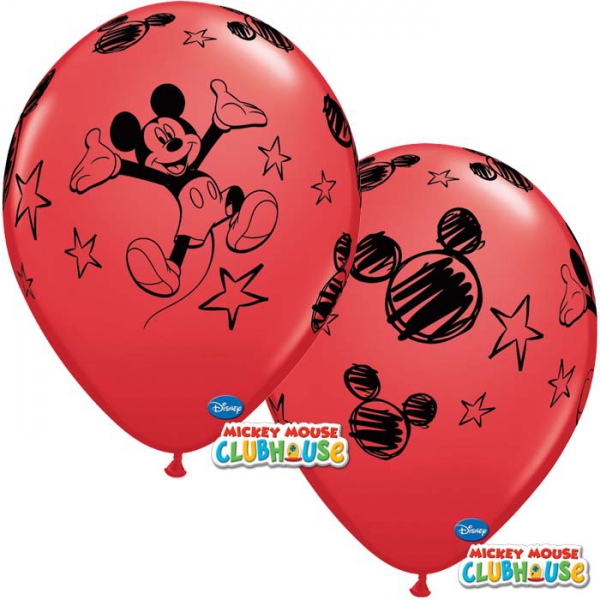 6 ballons Mickey qualatex 30 cm