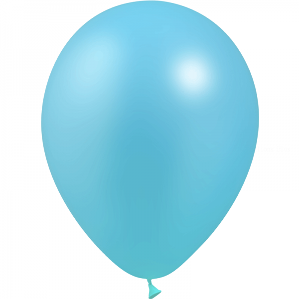10 ballons bleu ciel métal 28 cm
