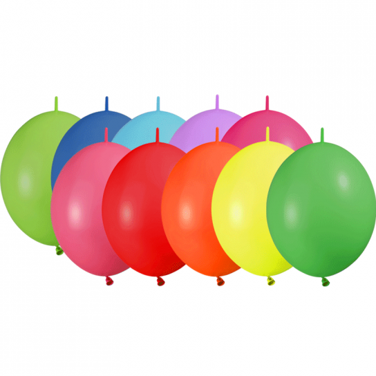 25 ballons double attache 15cm opaque assortis