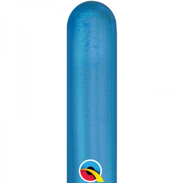 100 ballons qualatex 260 couleurs chrome bleu
