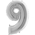 9 chiffre 35 cm mylar argent